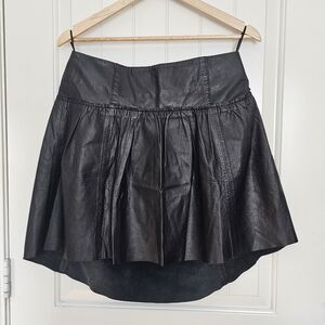 Muubaa Black Leather Mini Skirt